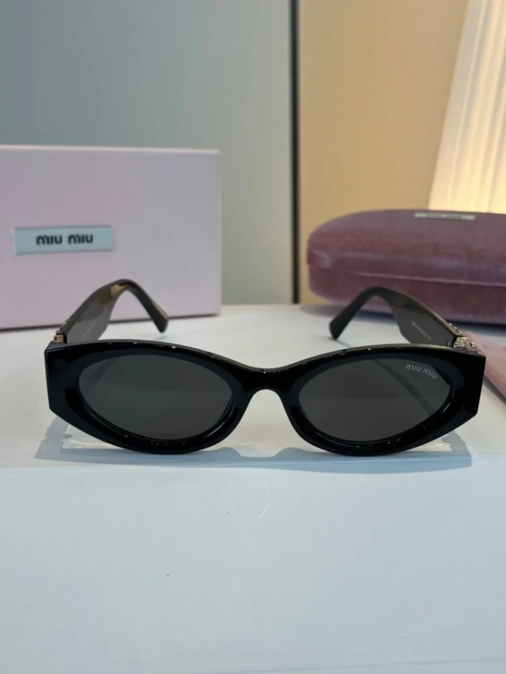 Miu Miu Black-Frame Cat-Eye Sunglasses